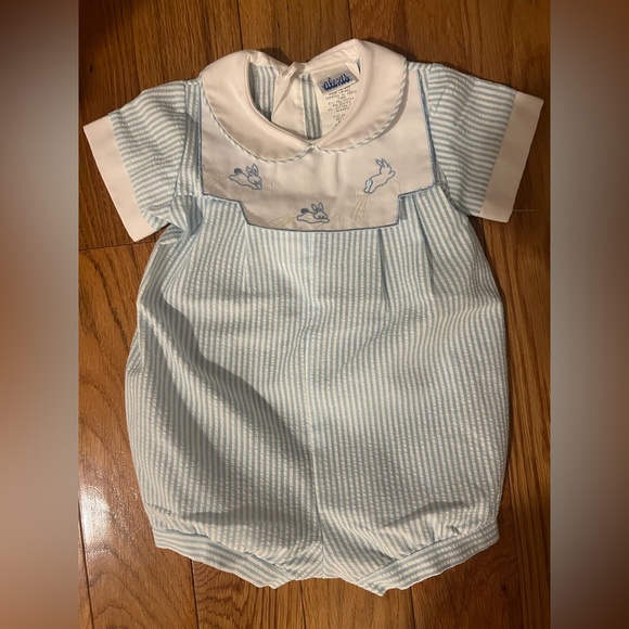 Vintage Alexis brand Baby Boy Easter Bubble Romper Outfit - Picture 1 of 3